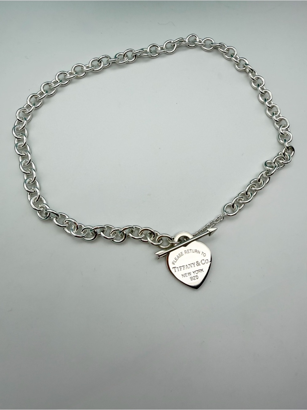 Tiffany & Co. Lovestruck Heart Tag & Arrow Toggle Necklace Sterling silver